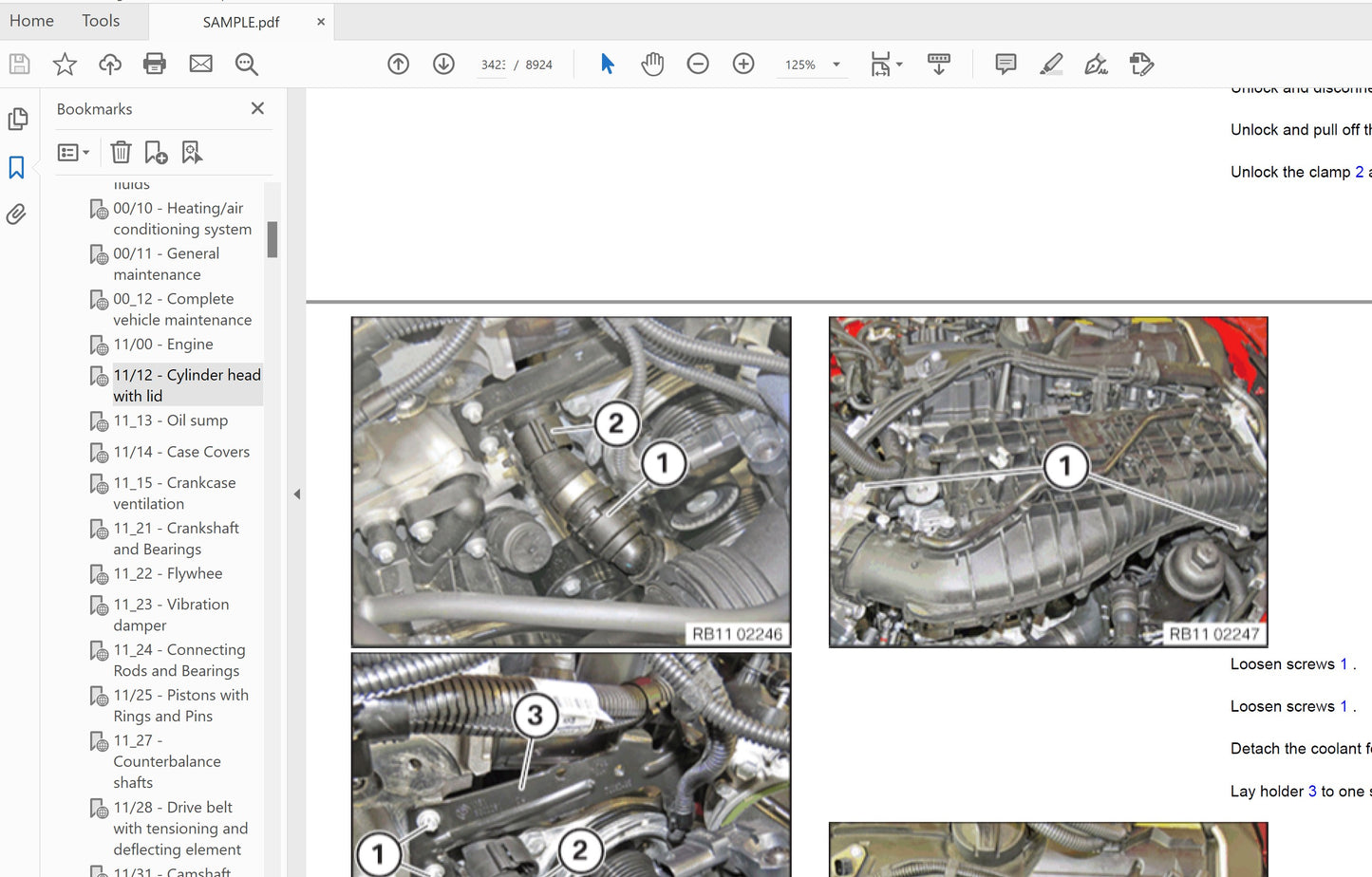 BMW Series 1 Repair Manual Sample Page
